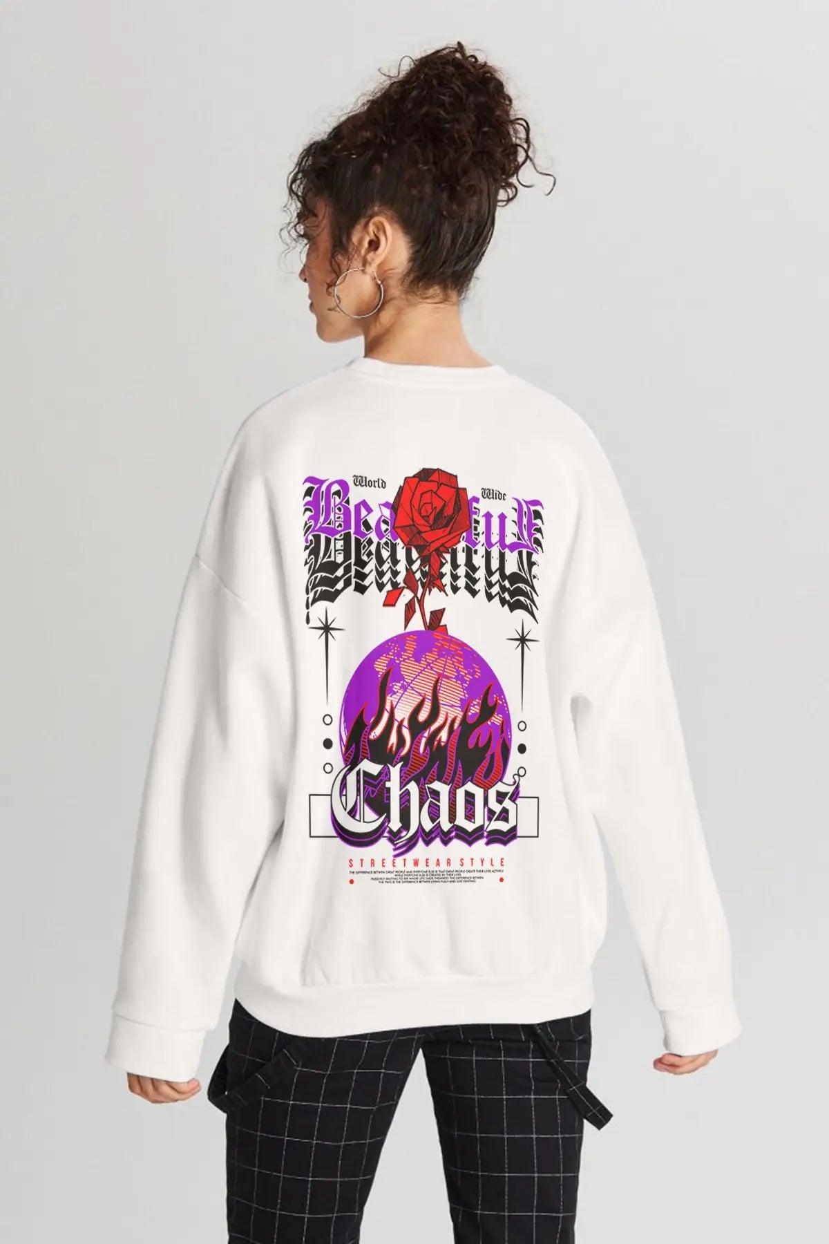 Chaotic Oversize Kadın Sweatshirt - PΛSΛGE