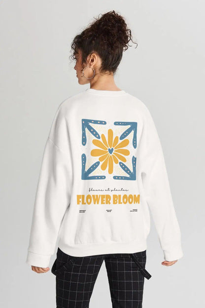 Flower Bloom Oversize Kadın Sweatshirt - PΛSΛGE
