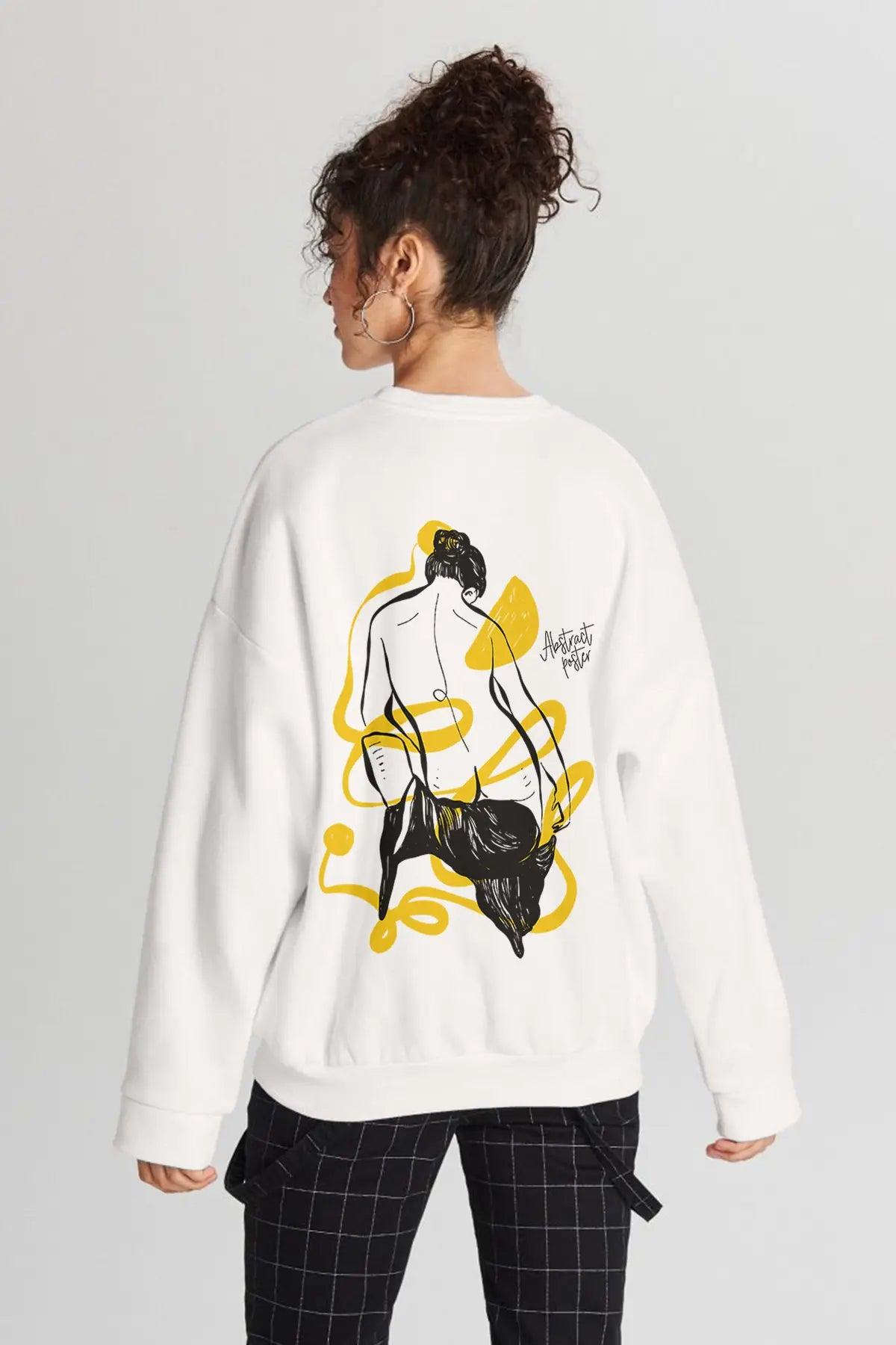 Nude Sculpture Oversize Kadın Sweatshirt - PΛSΛGE