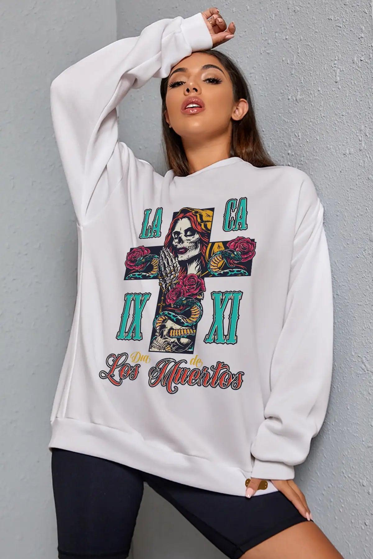 Los Muertos Oversize Kadın Sweatshirt - PΛSΛGE