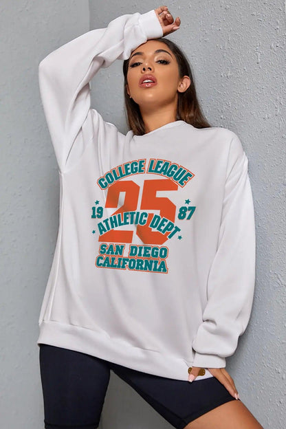 College League Oversize Kadın Sweatshirt - PΛSΛGE