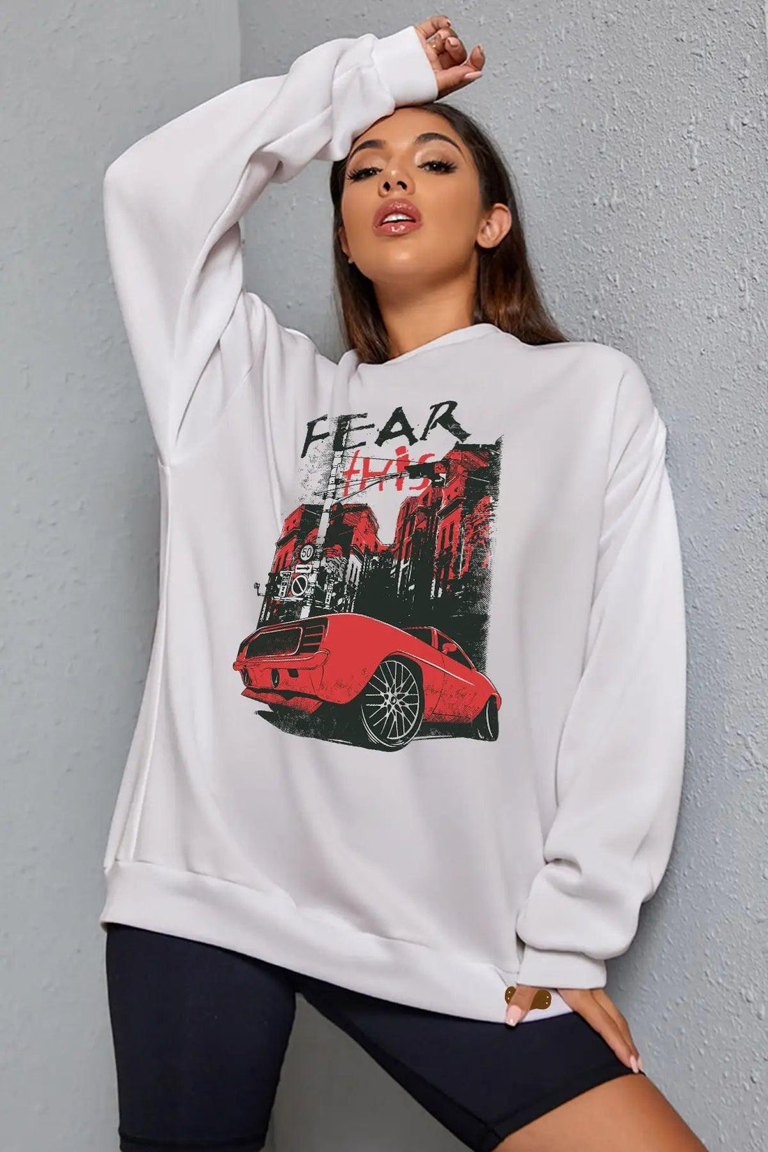 Fear Oversize Kadın Sweatshirt - PΛSΛGE