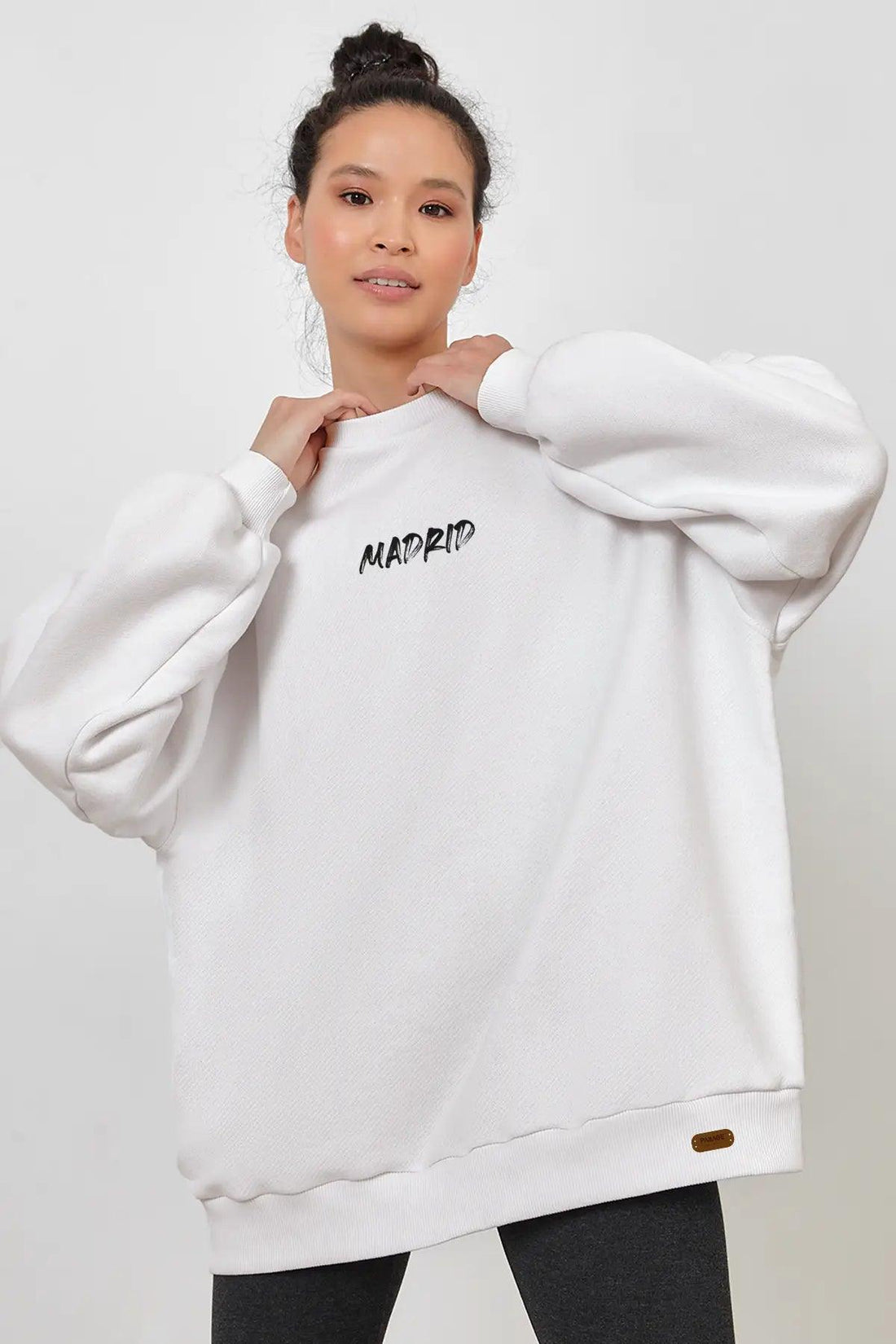Madrid City Oversize Kadın Sweatshirt - PΛSΛGE