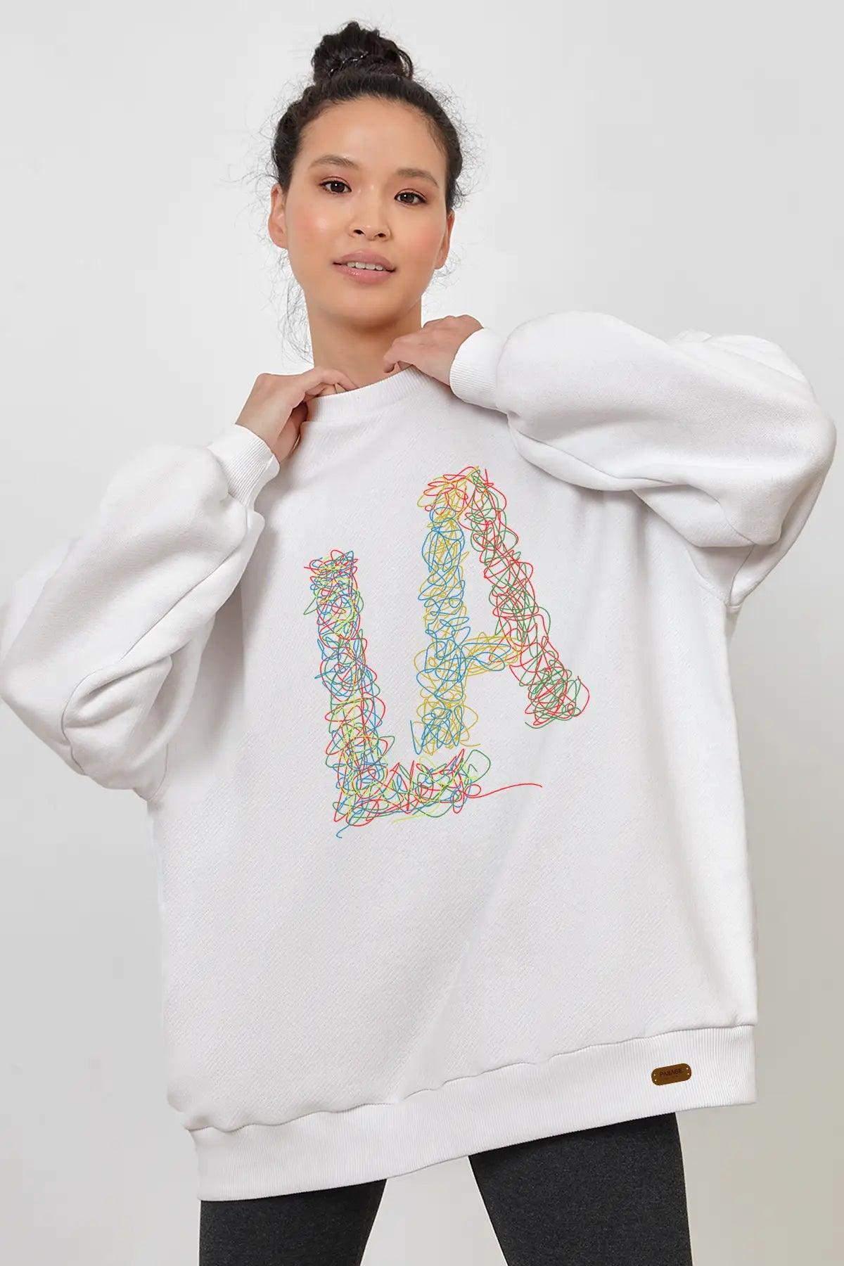 Linear LA Oversize Kadın Sweatshirt - PΛSΛGE