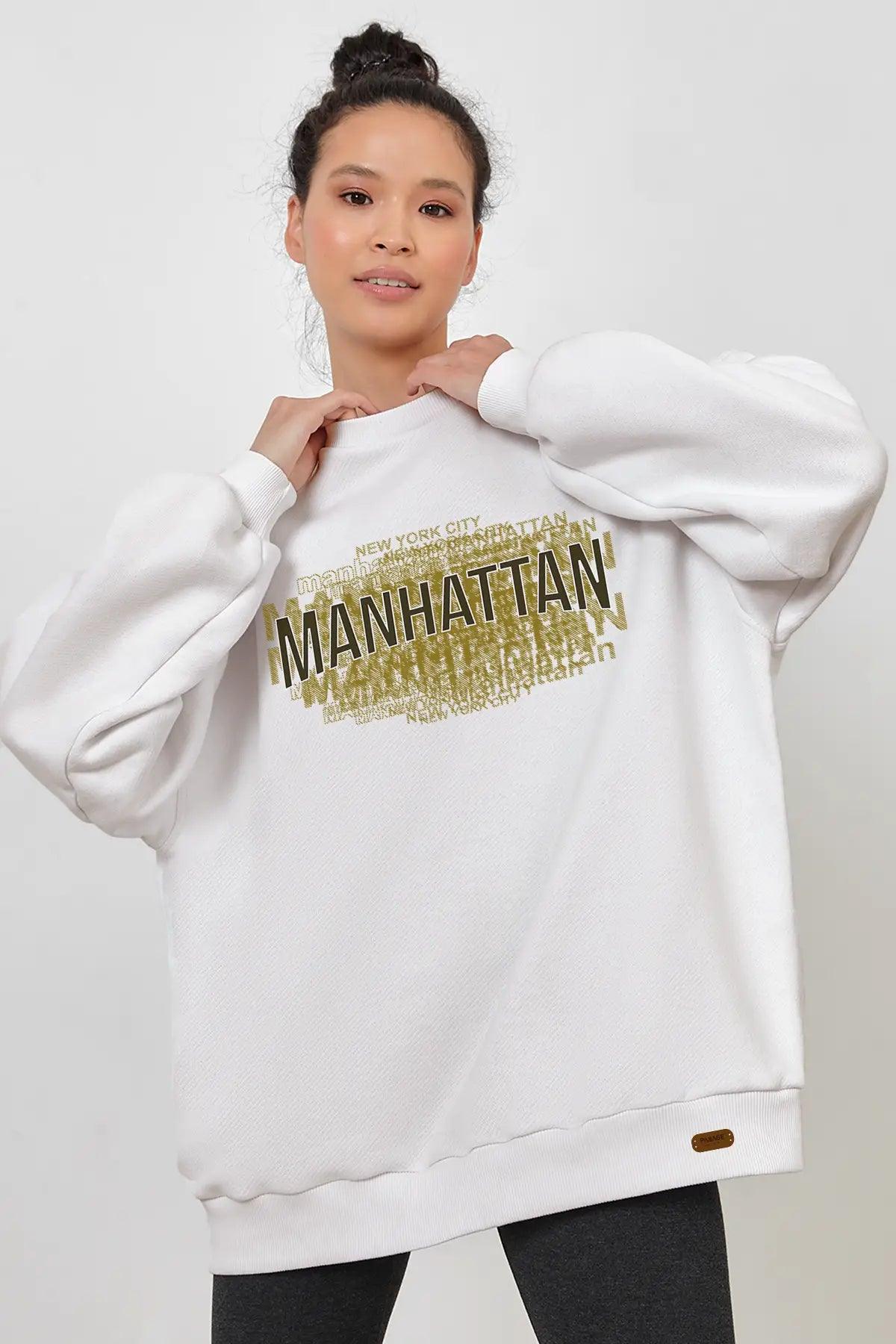 Manhattan City Oversize Kadın Seatshirt - PΛSΛGE