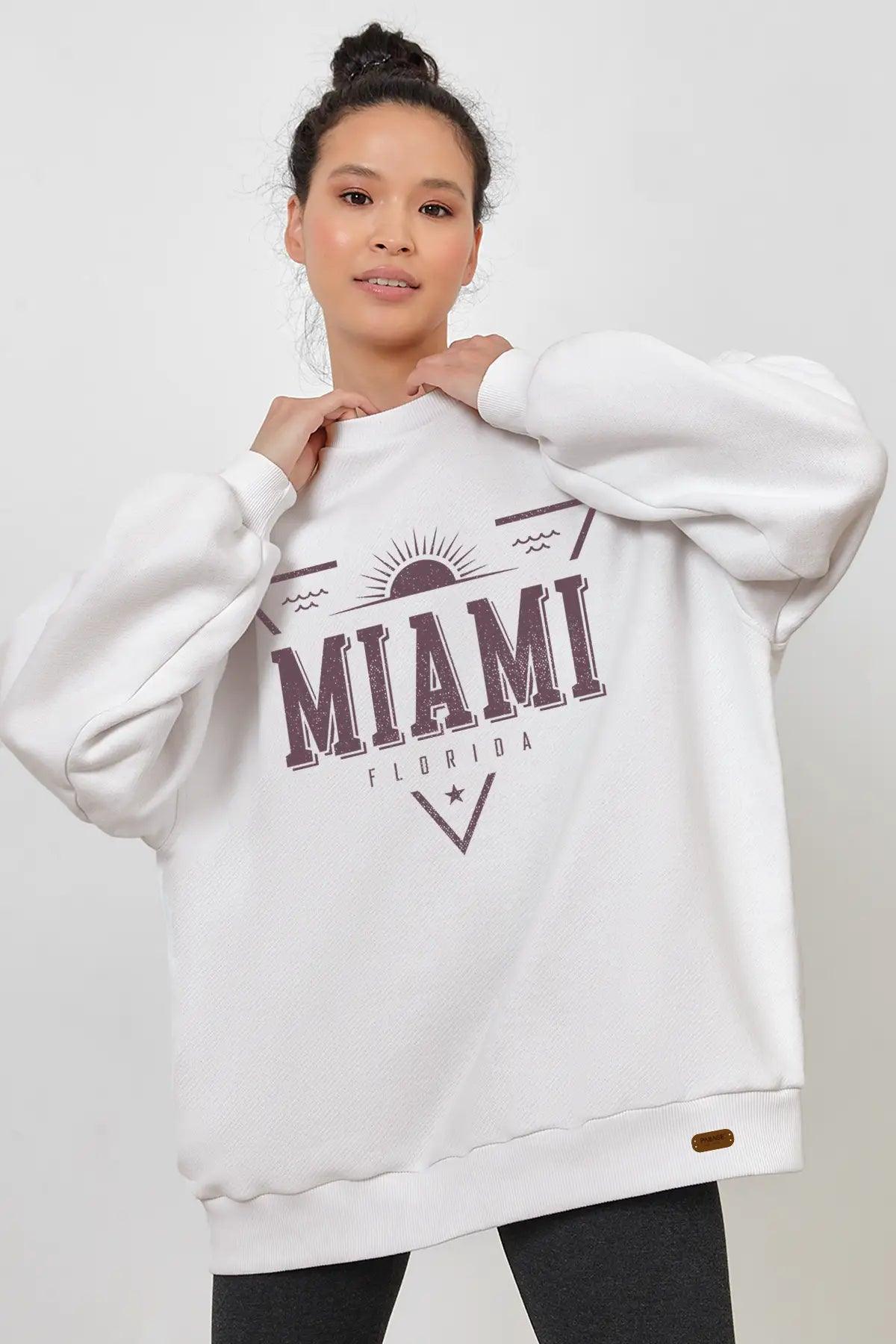 Miami Oversize Kadın Sweatshirt - PΛSΛGE