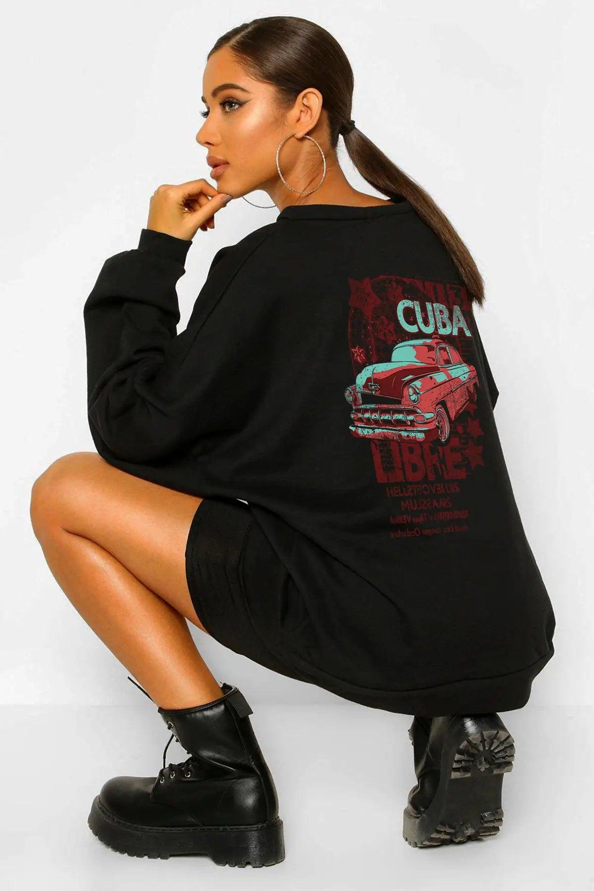 Cuba Oversize Kadın Sweatshirt - PΛSΛGE