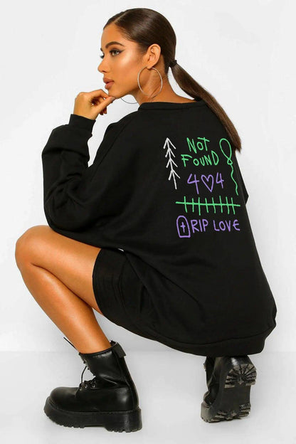 Rip Love Oversize Kadın Sweatshirt - PΛSΛGE