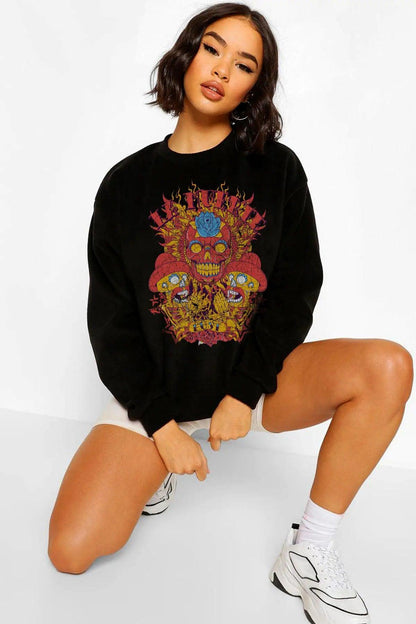 La Muerte Oversize Kadın Sweatshirt - PΛSΛGE