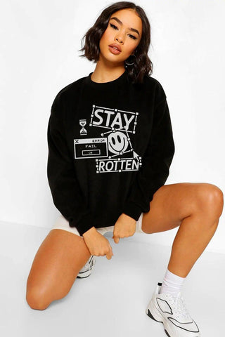 Stay Rotten Oversize Kadın Sweatshirt - PΛSΛGE