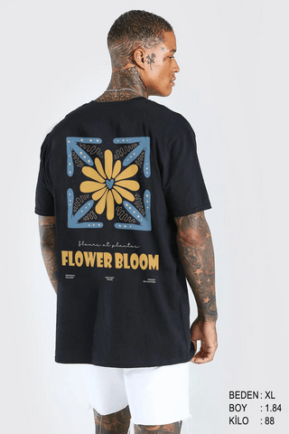 Flower Bloom Oversize Erkek Tişört - PΛSΛGE