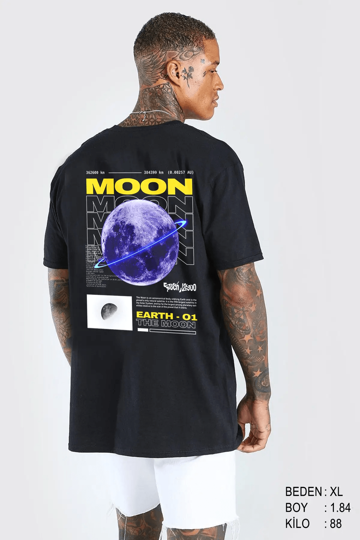 The Moon Oversize Erkek Tişört - PΛSΛGE