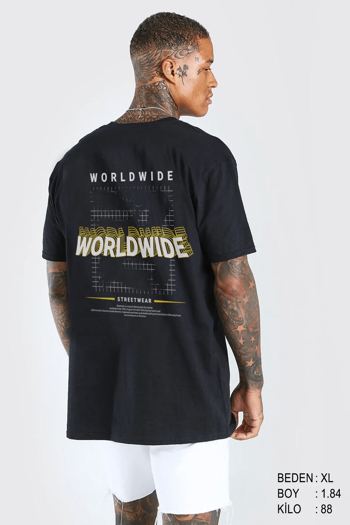 Worldwide Oversize Erkek Tişört - PΛSΛGE