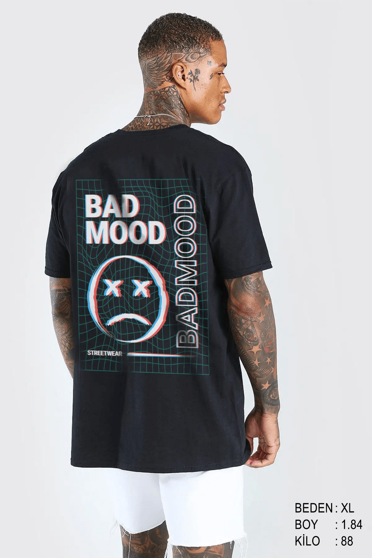 Bad Mood Oversize Erkek Tişört - PΛSΛGE