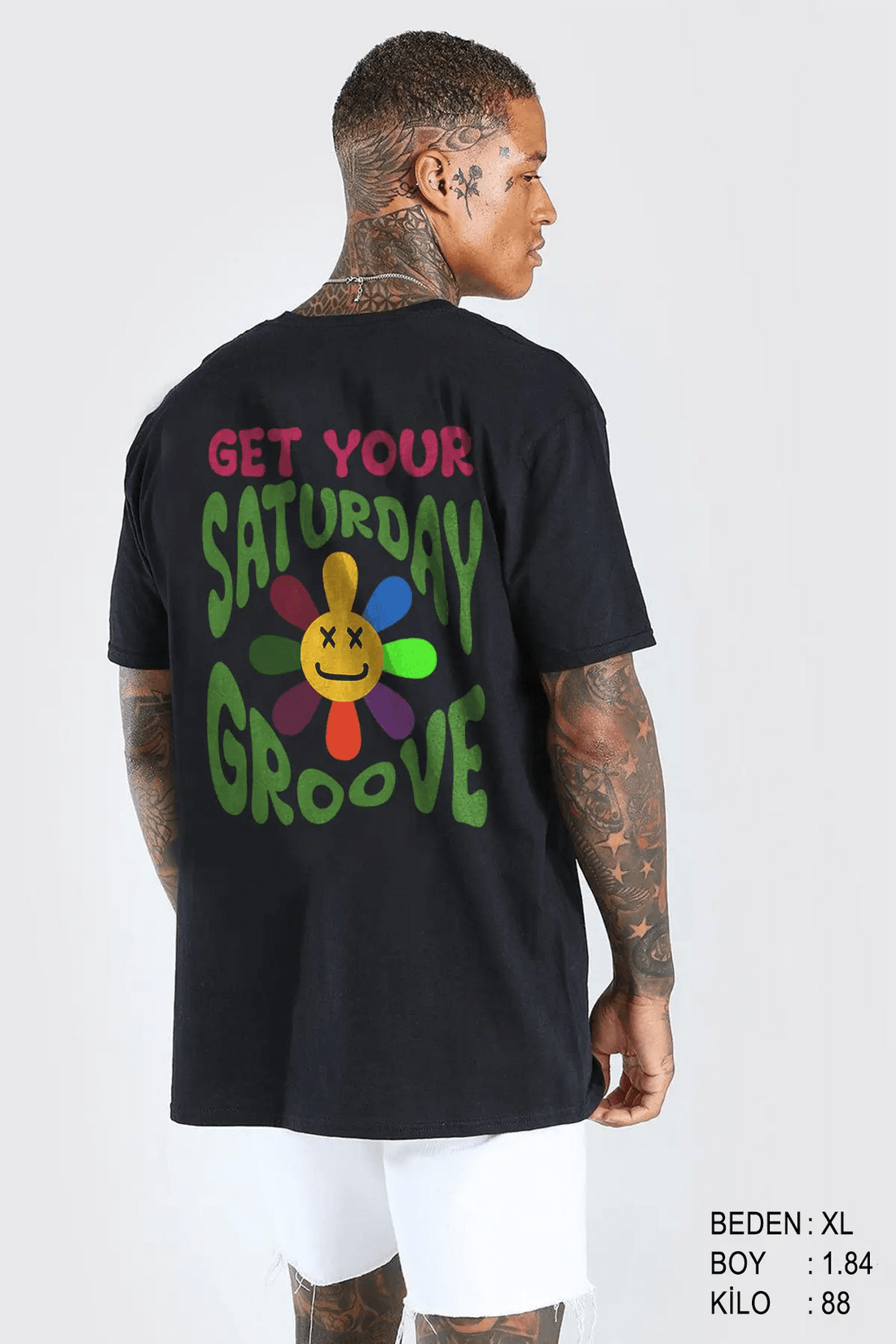 Saturday Oversize Erkek Tişört - PΛSΛGE