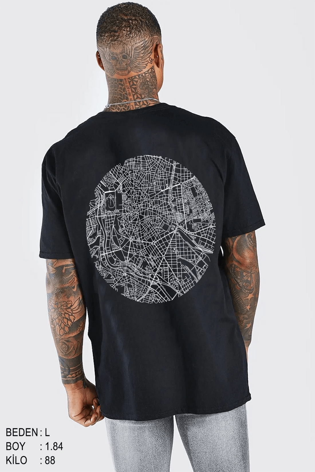 Madrid City Oversize Erkek Tişört - PΛSΛGE