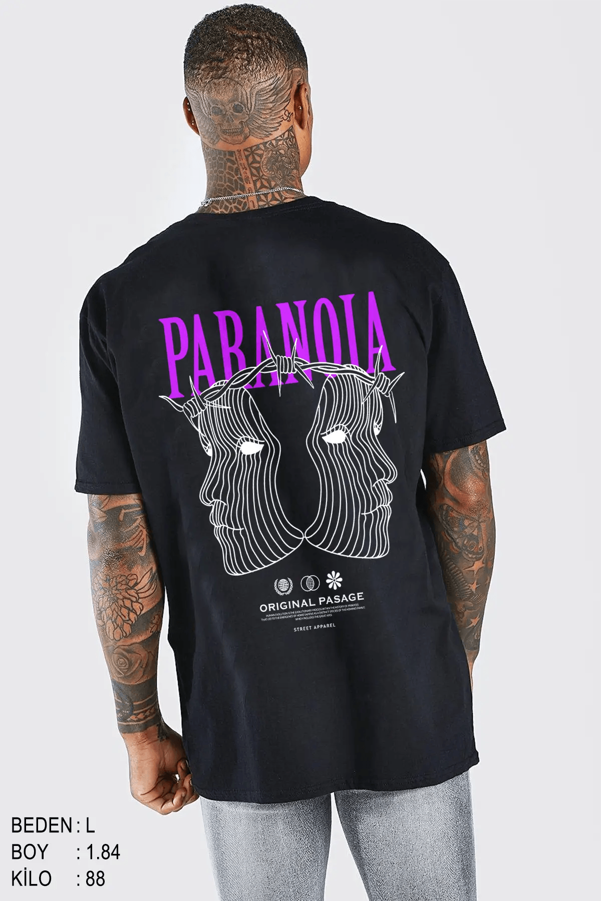 Paranoia Oversize Erkek Tişört - PΛSΛGE