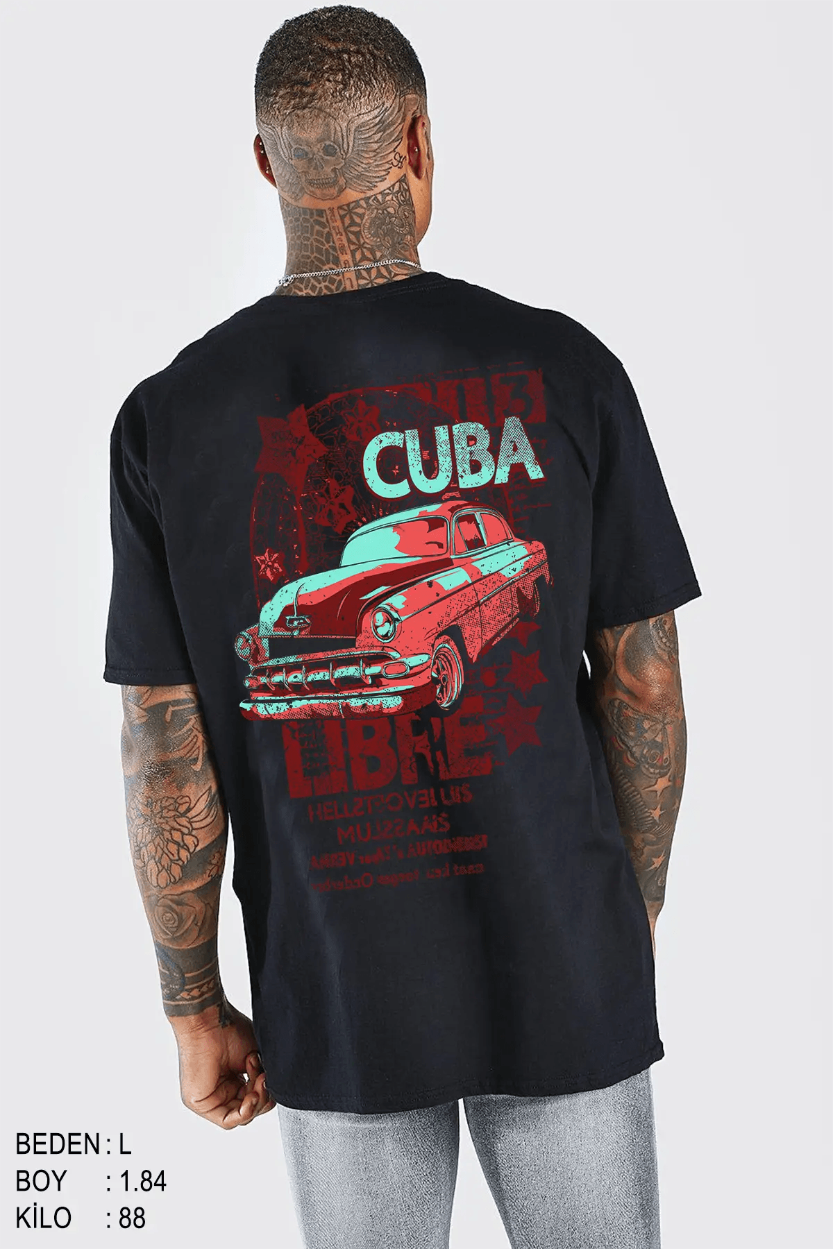 Cuba Oversize Erkek Tişört - PΛSΛGE