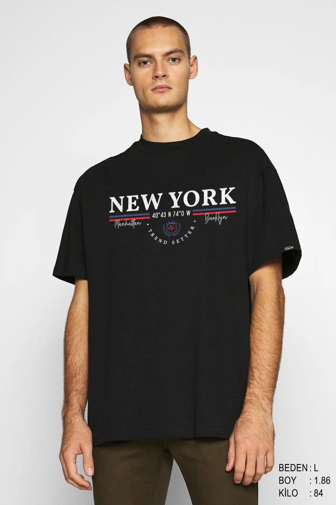 NYC Oversize Erkek Tişört - PΛSΛGE