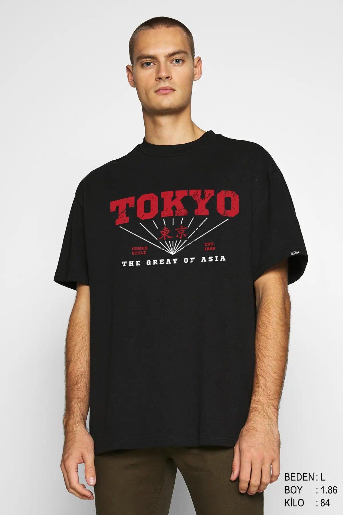 Tokyo Urban Oversize Erkek Tişört - PΛSΛGE