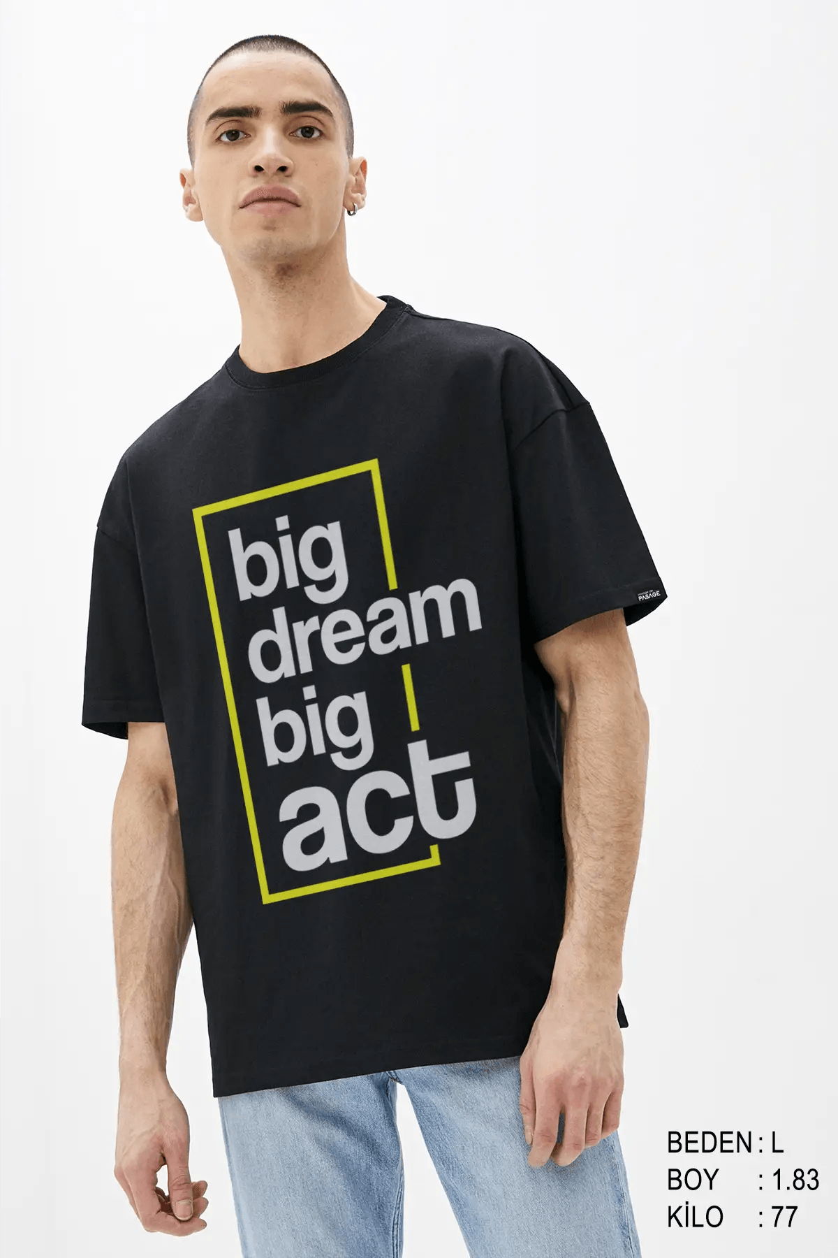Big Dream Oversize Erkek Tişört - PΛSΛGE
