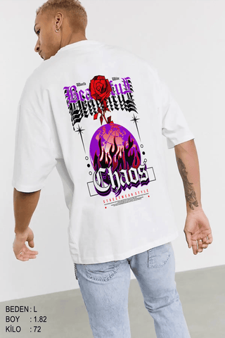 Chaotic Oversize Erkek Tişört - PΛSΛGE