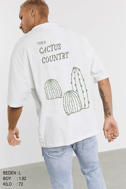 Cactus Oversize Erkek Tişört - PΛSΛGE