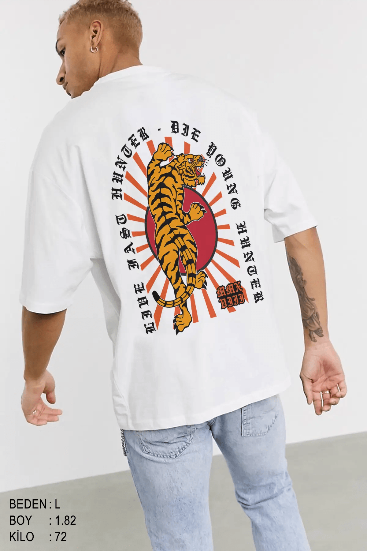Japanese Tiger Oversize Erkek Tişört - PΛSΛGE