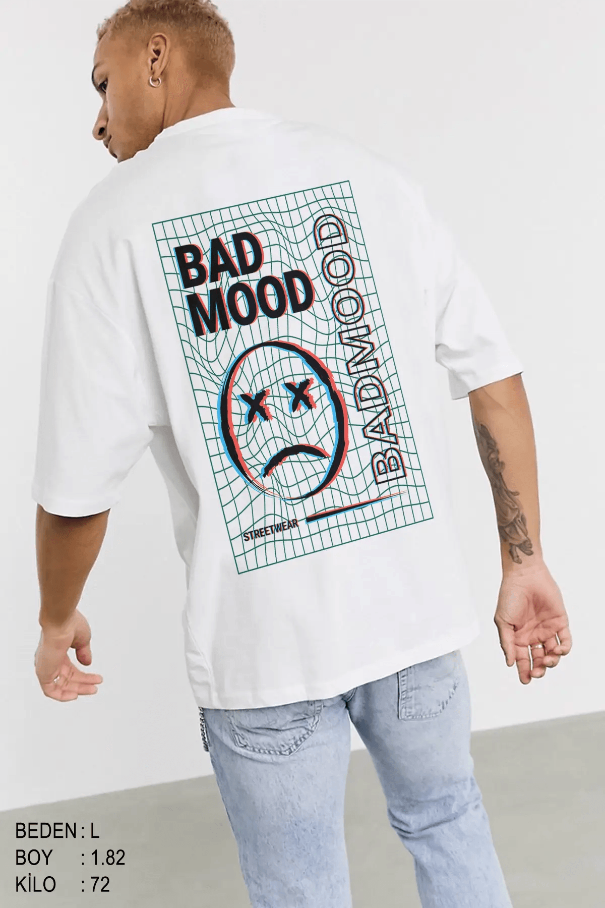 Bad Mood Oversize Erkek Tişört - PΛSΛGE