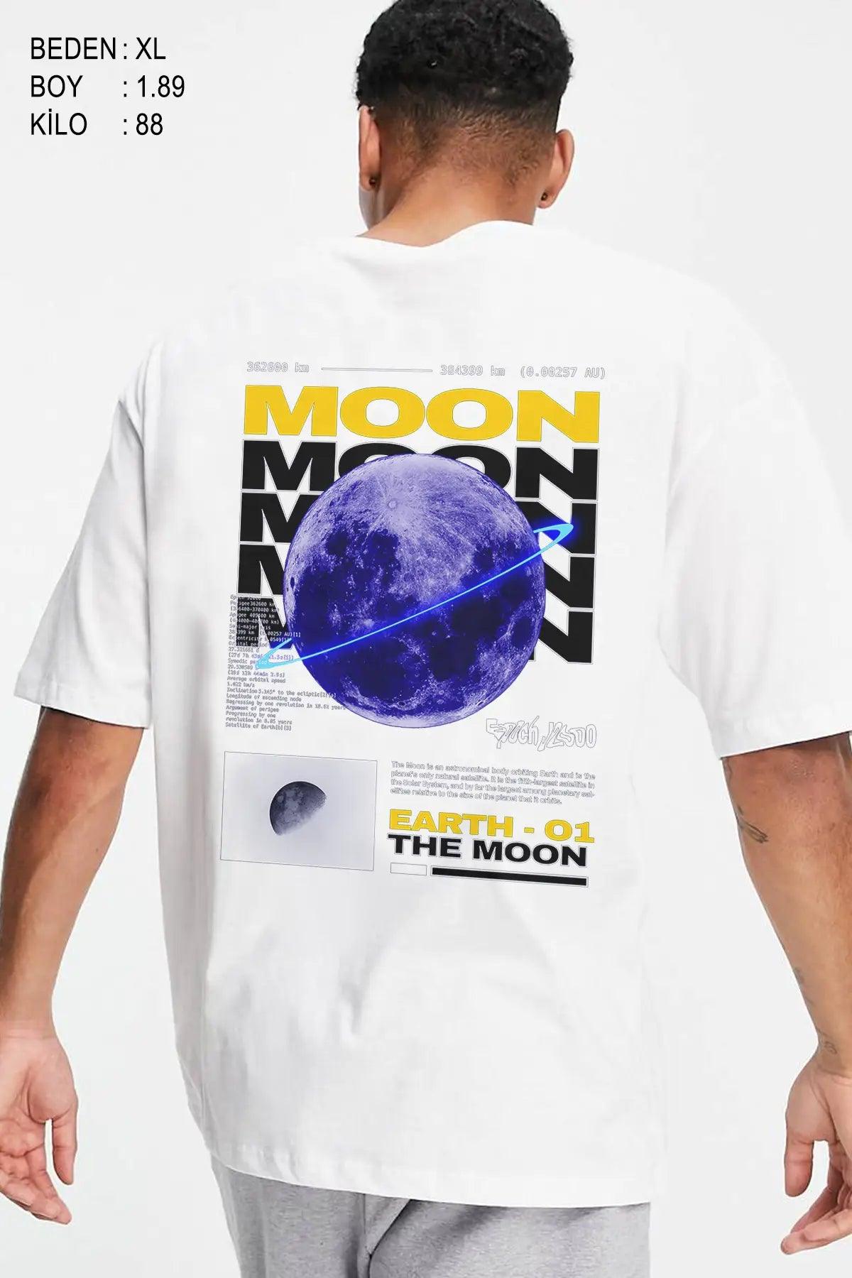The Moon Oversize Erkek Tişört - PΛSΛGE