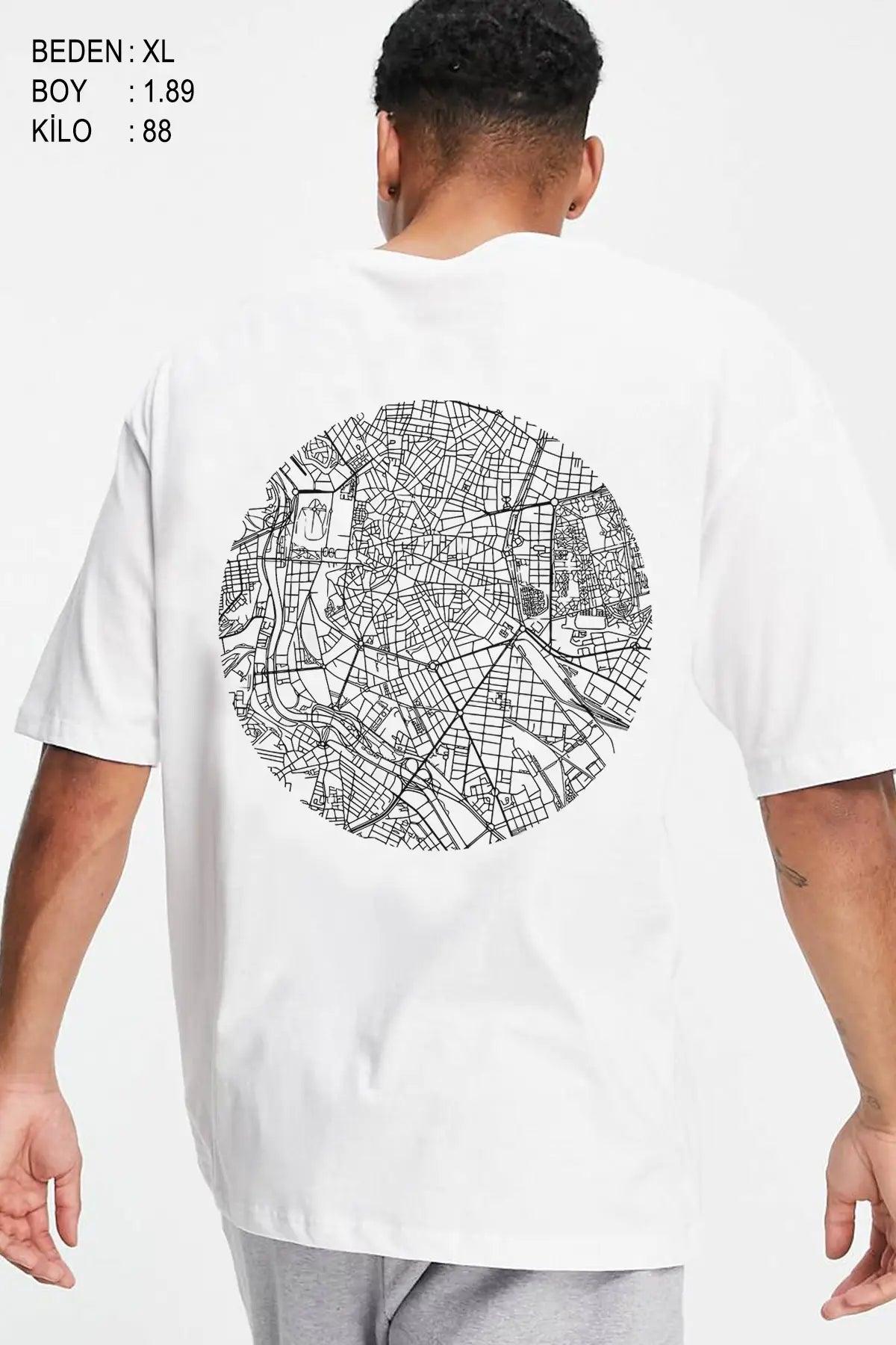 Madrid City Oversize Erkek Tişört - PΛSΛGE