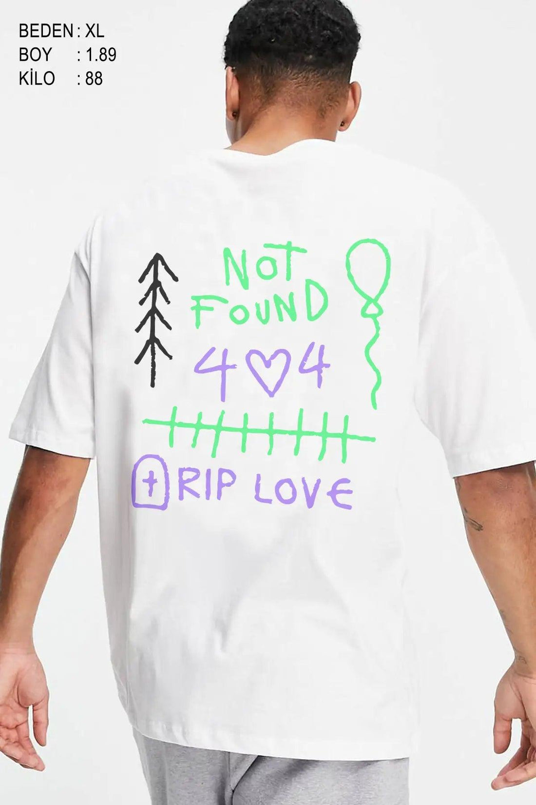 Rip Love Oversize Erkek Tişört - PΛSΛGE