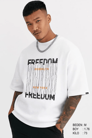 Liberty Oversize Erkek Tişört - PΛSΛGE
