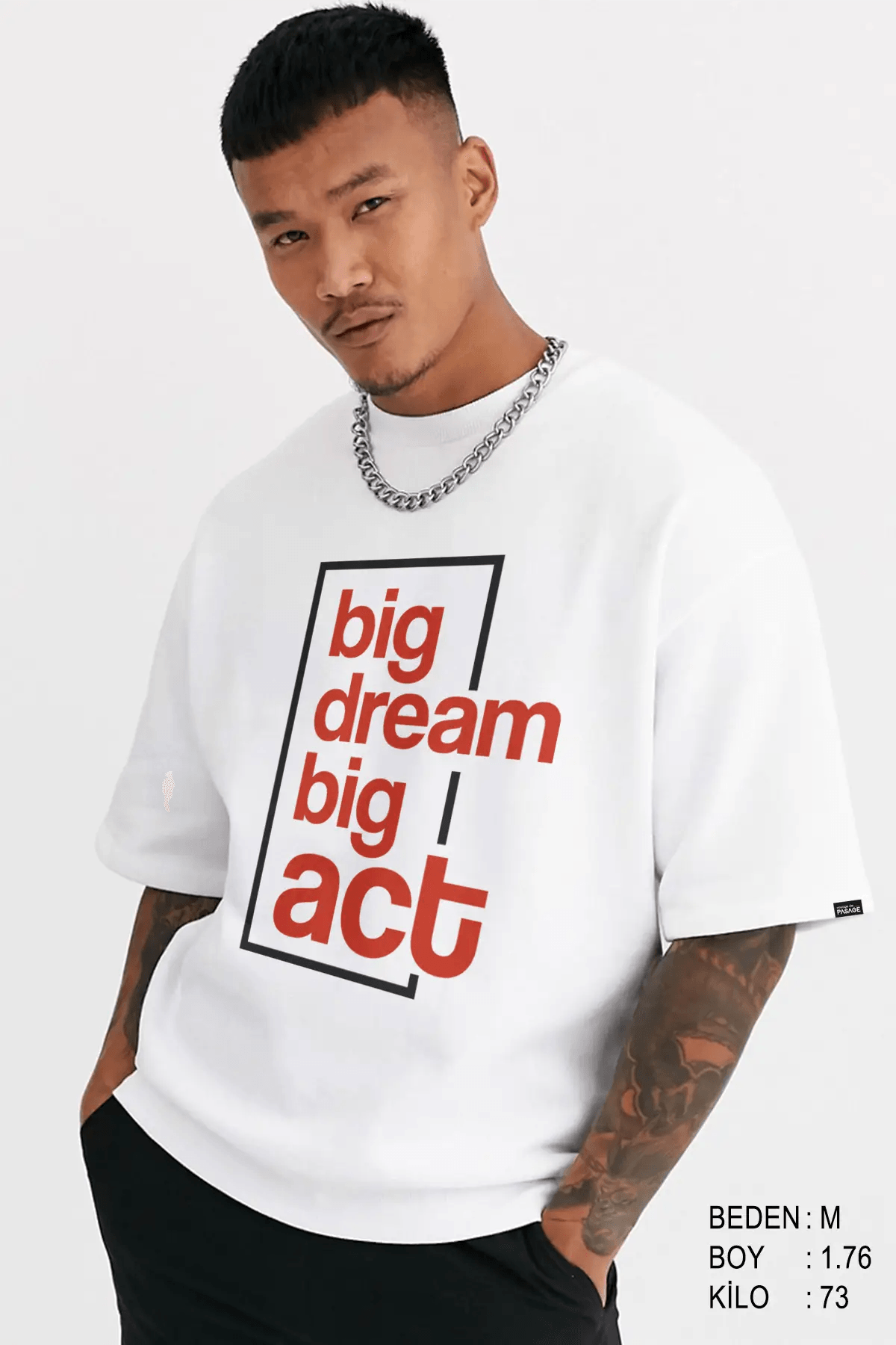 Big Dream Oversize Erkek Tişört - PΛSΛGE