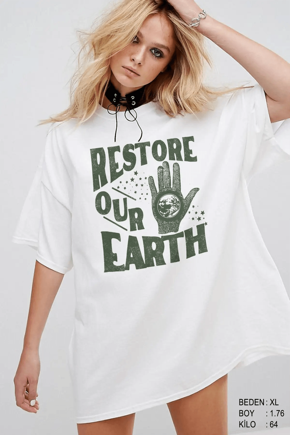 Restore Oversize Kadın Tişört - PΛSΛGE