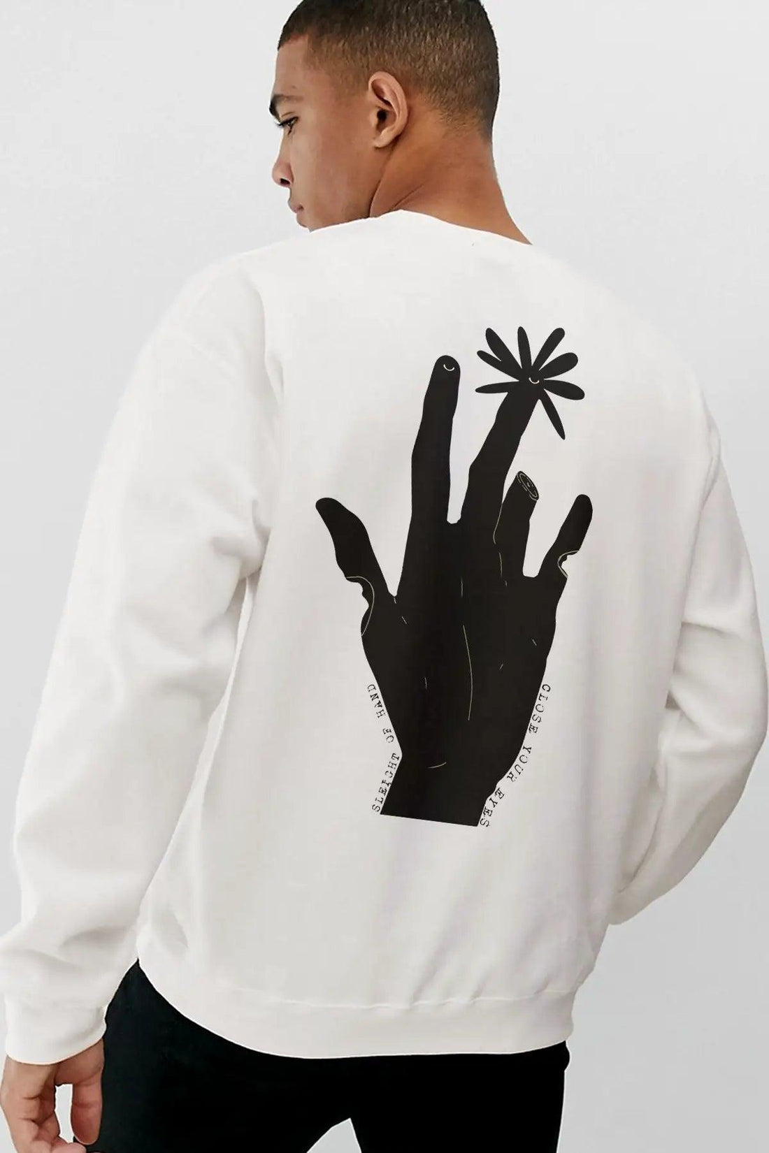 Sleight Of Hand Oversize Erkek Sweatshirt - PΛSΛGE