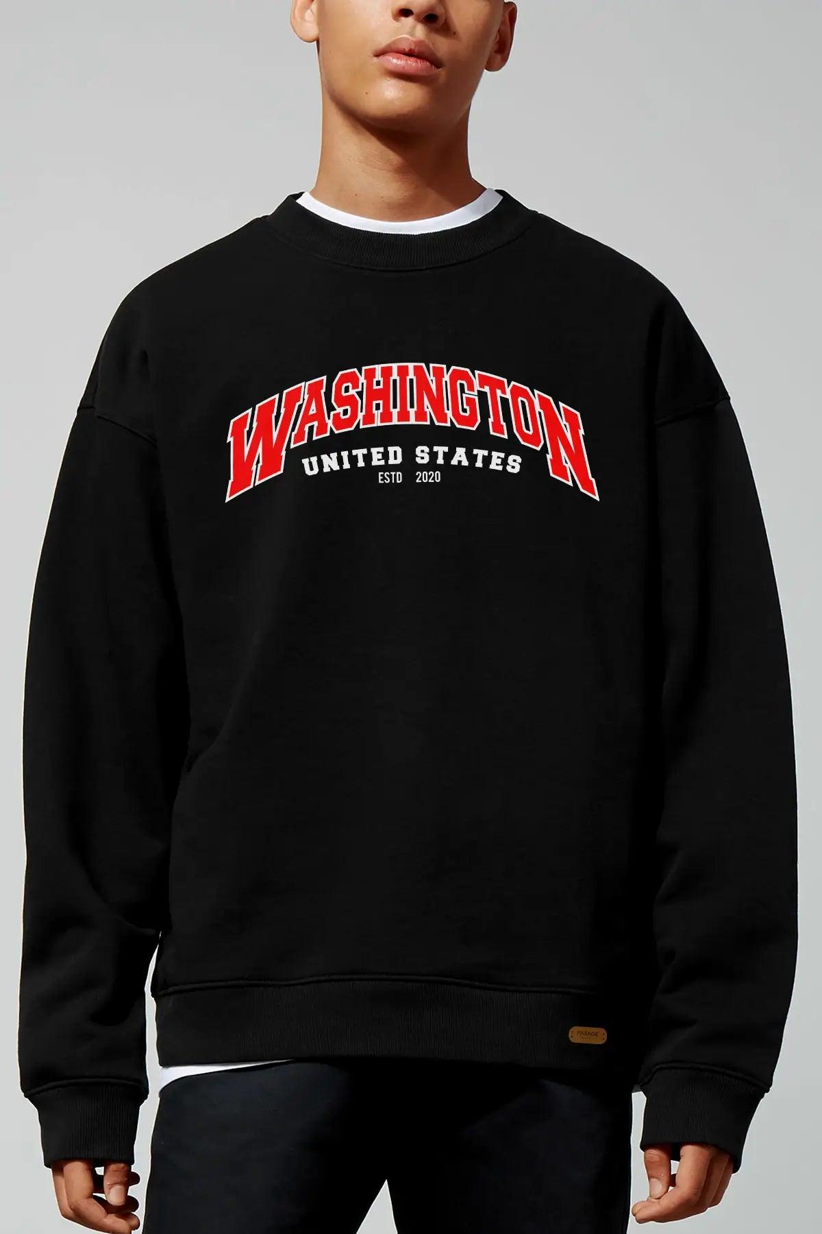 Washington Dc Oversize Erkek Sweatshirt - PΛSΛGE