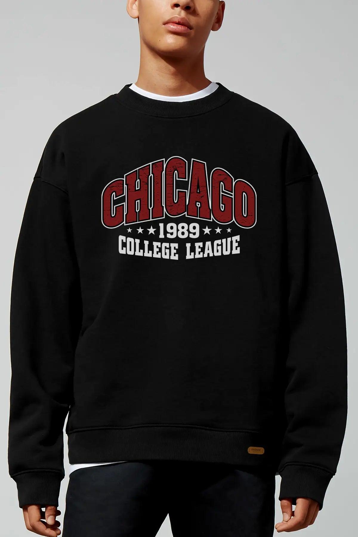 Chicago Oversize Erkek Sweatshirt - PΛSΛGE