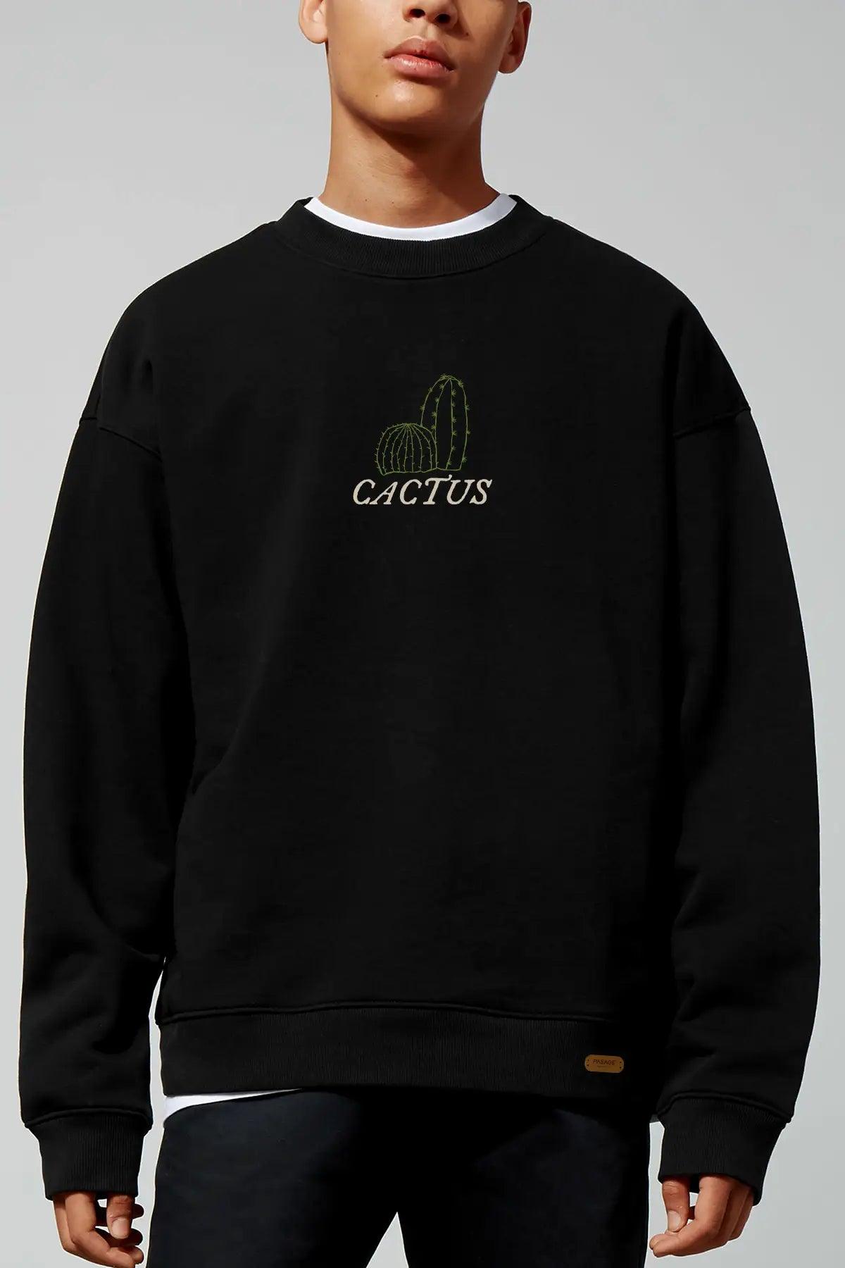 Cactus Oversize Erkek Sweatshirt - PΛSΛGE