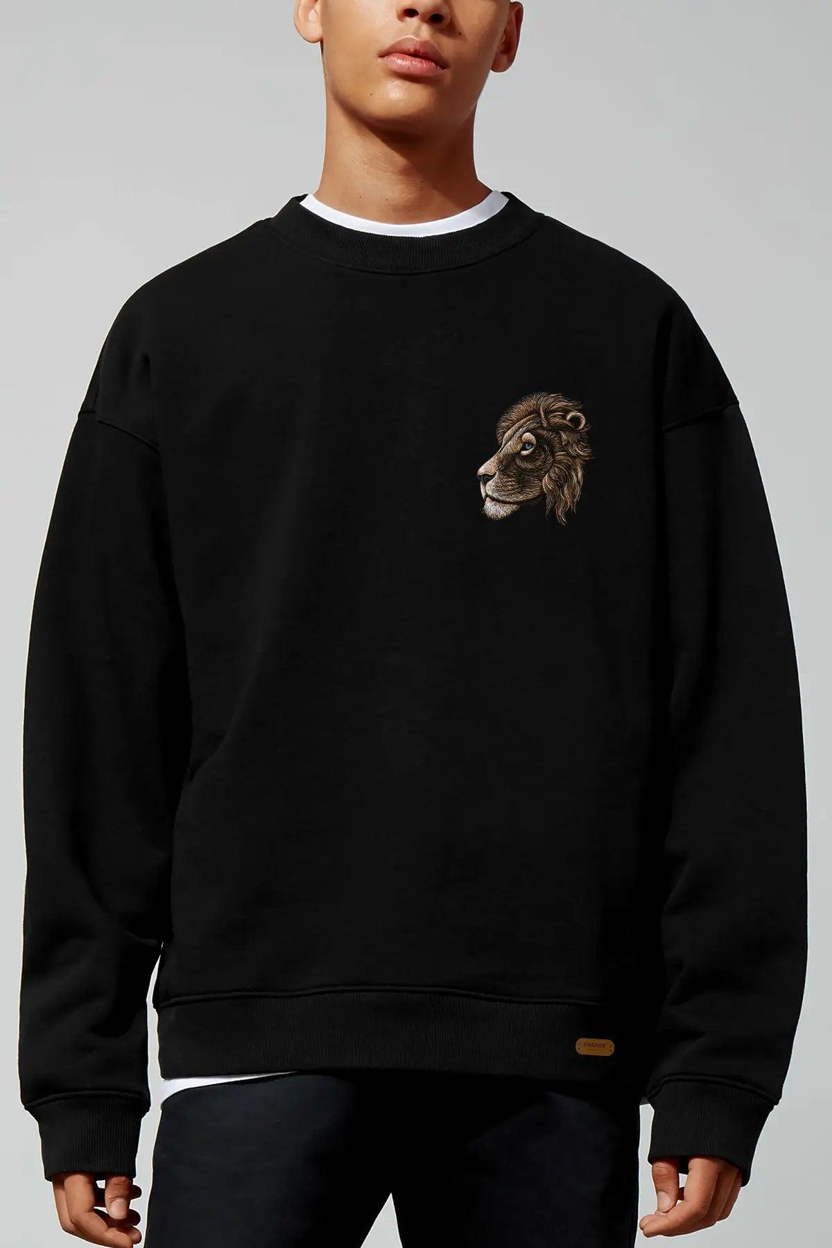 Lion Oversize Erkek Sweatshirt - PΛSΛGE