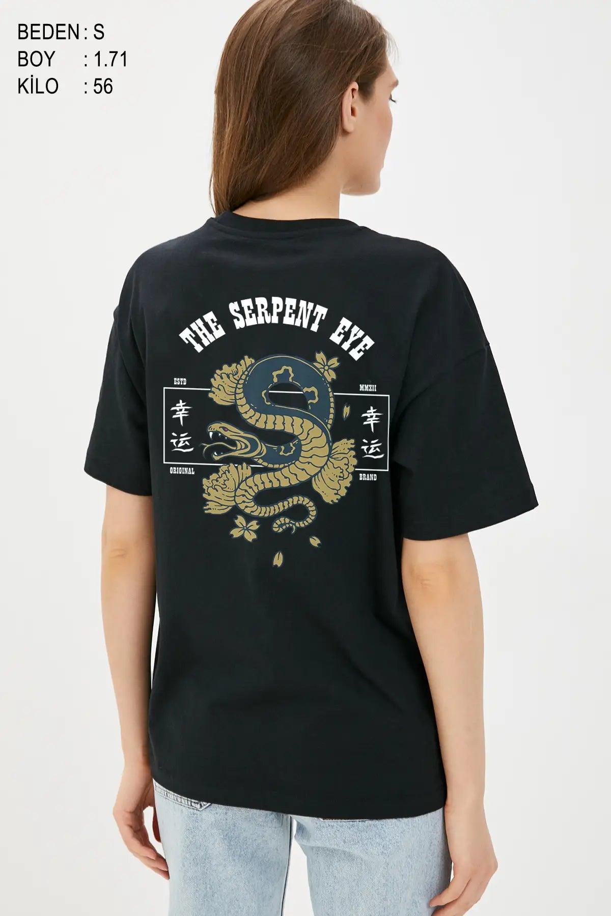 The Serpent Eye Oversize Kadın Tişört - PΛSΛGE