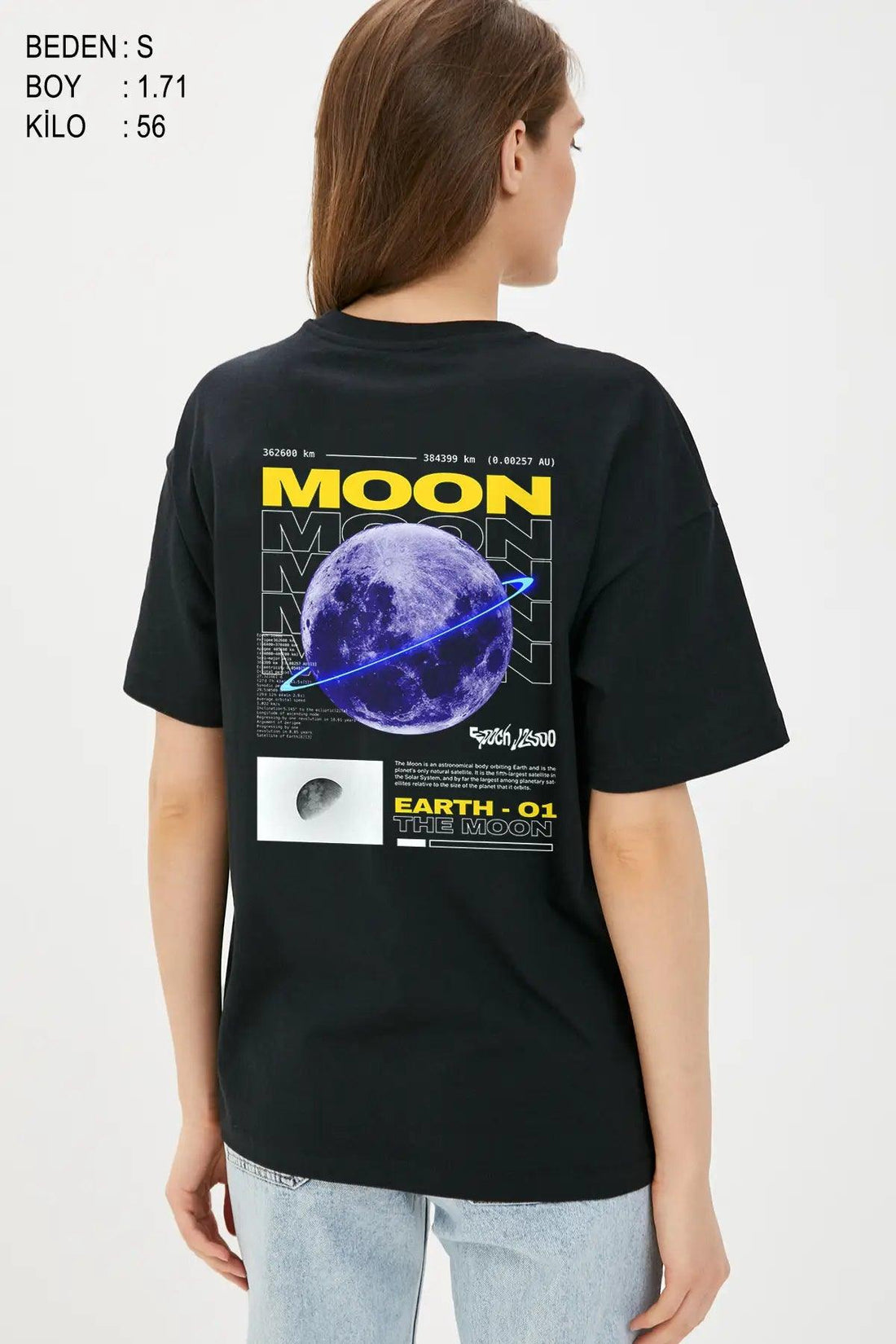 The Moon Oversize Kadın Tişört - PΛSΛGE