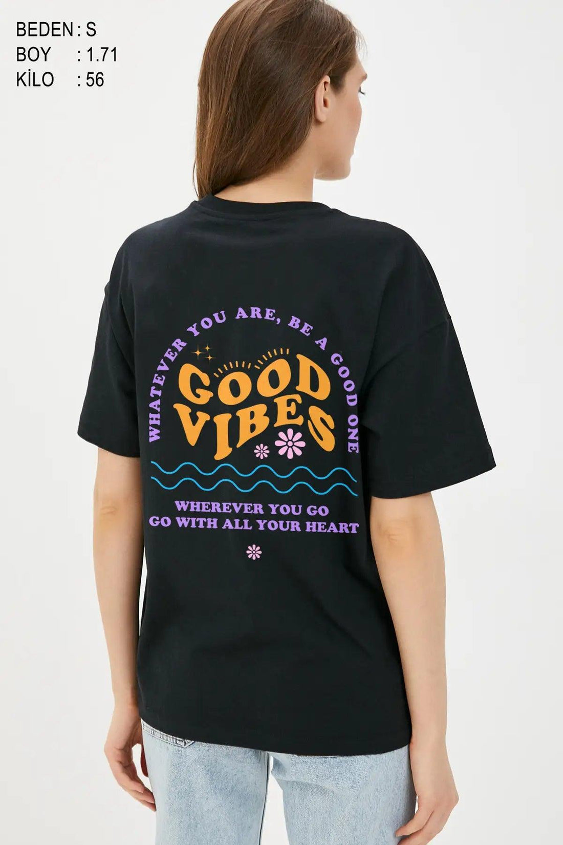 Vibes Oversize Kadın Tişört - PΛSΛGE