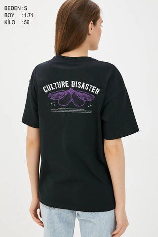 Culture Disaster Overize Kadın Tişört - PΛSΛGE