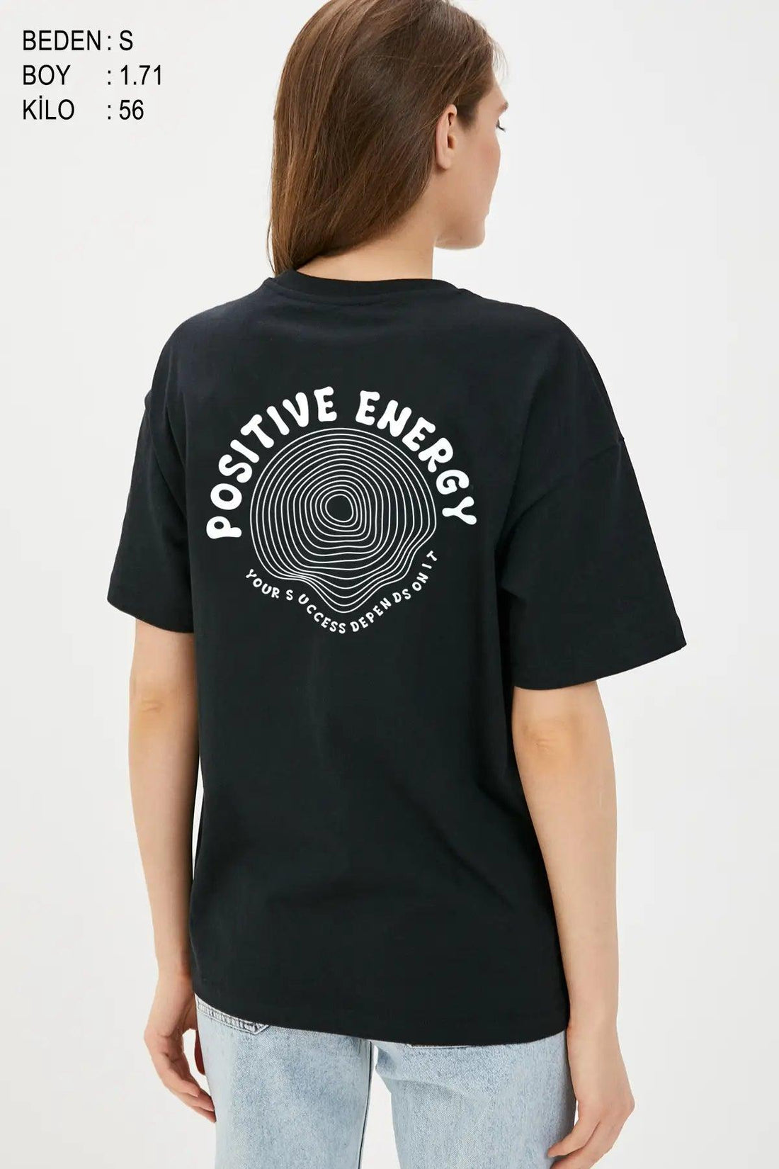 Positive Energy Oversiz Kadın Tişört - PΛSΛGE