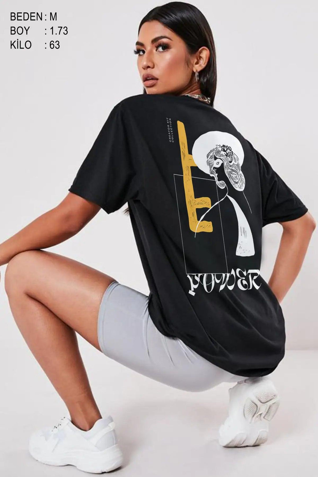 Woman Power Oversize Kadın Tişört - PΛSΛGE