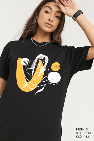 Material Woman Oversize Kadın Tişört - PΛSΛGE