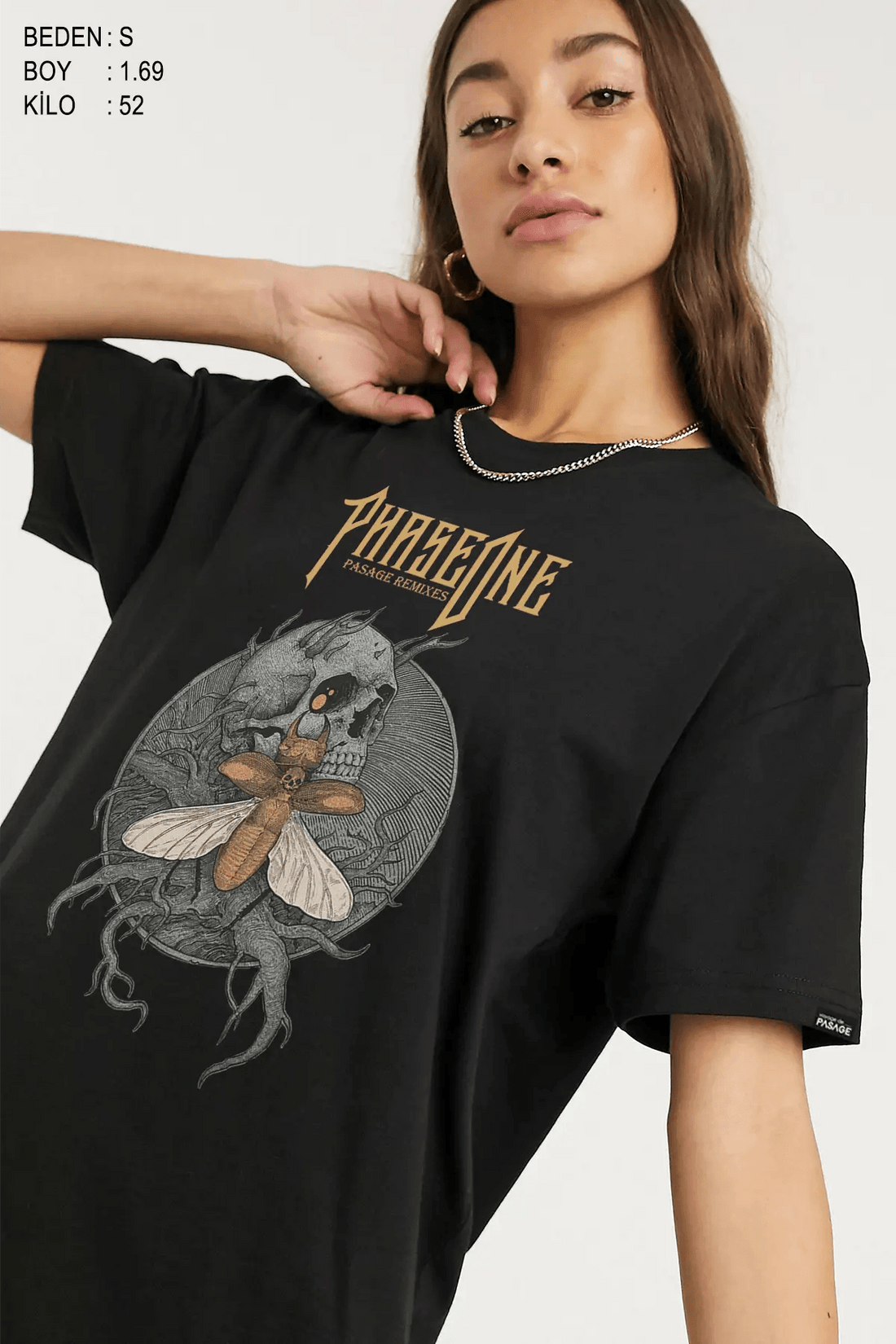 Phase One Oversize Kadın Tişört - PΛSΛGE