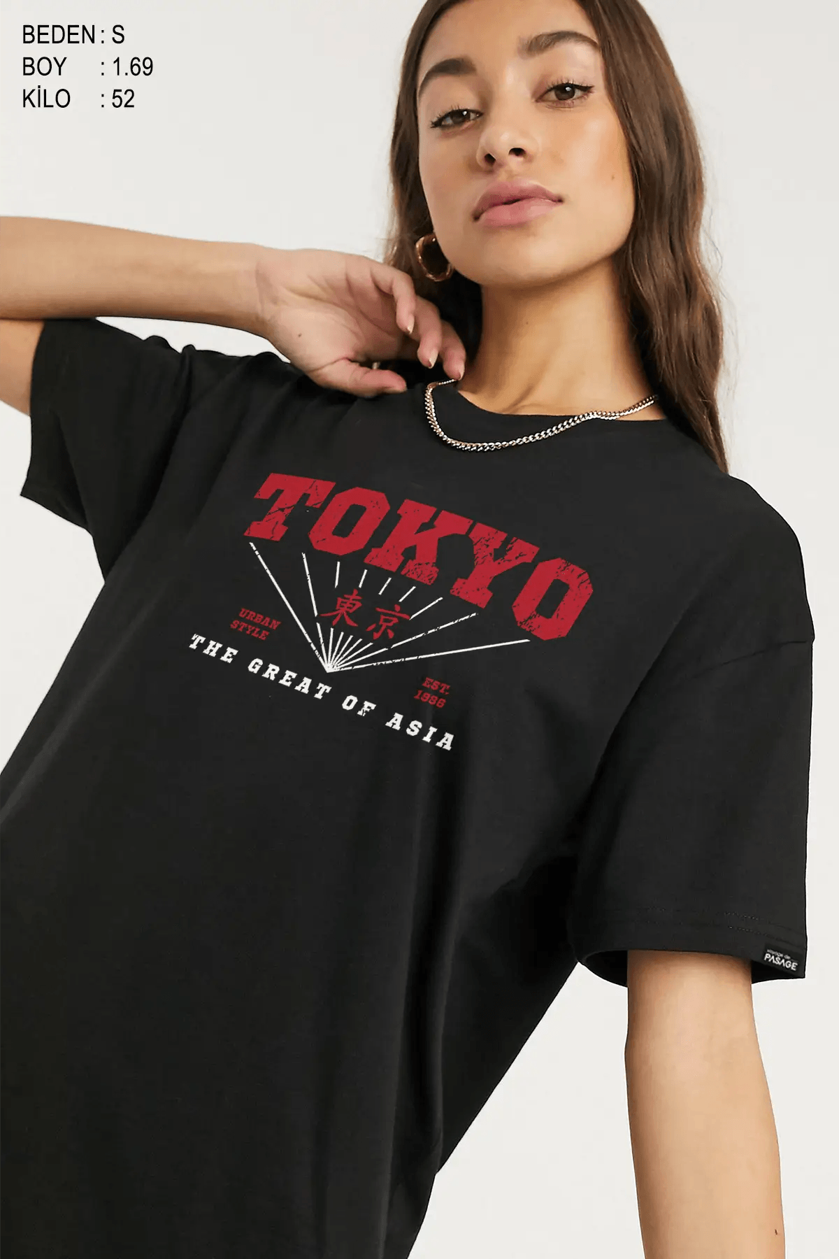 Tokyo Urban Oversize Kadın Tişört - PΛSΛGE