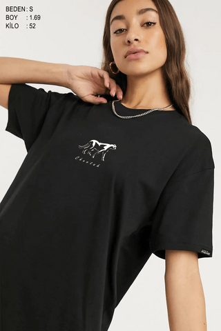 Cheetah Oversize Kadın Tişört - PΛSΛGE